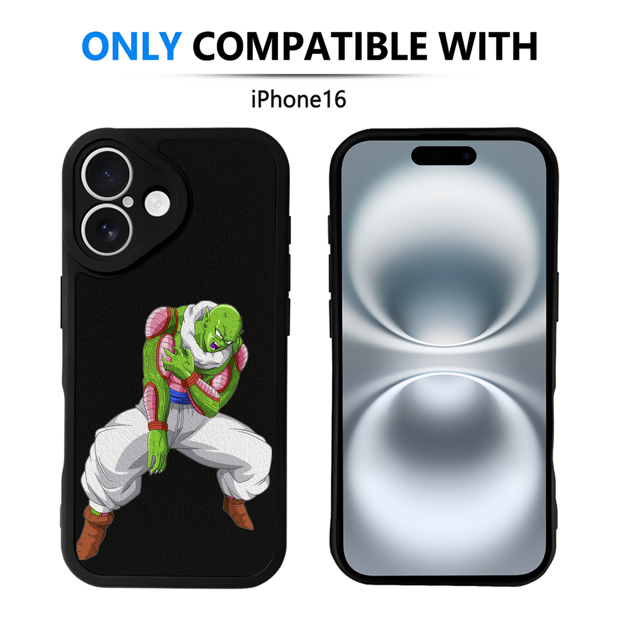 （画像用） ドラゴンボール ピッコロ DRAGON BALL Piccolo 【iPhone 16シリーズ対応】シリコンスマホケース（レザー調） 材質：シリコン